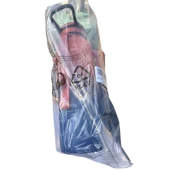 New 32 ounce ombré water bottle pink to blue with drinking straw time marker - Picture 6 of 9